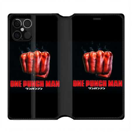 Housse Cuir Portefeuille Pour Iphone 12 / 12 Pro Manga One Punch Man Poing