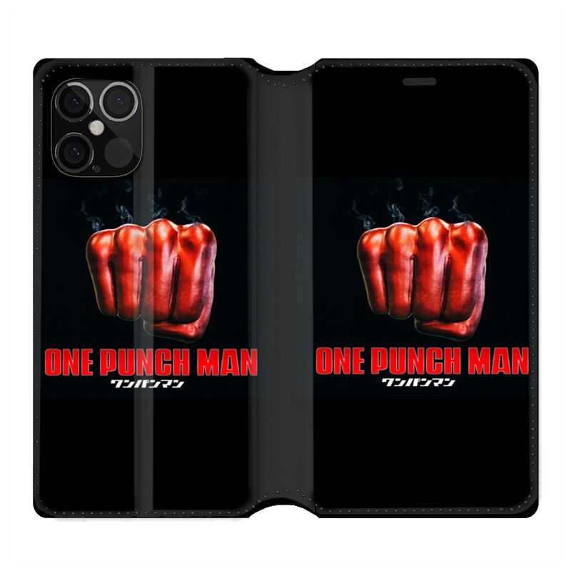 Housse Cuir Portefeuille Pour Iphone 12 / 12 Pro Manga One Punch Man Poing