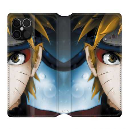 Housse Cuir Portefeuille Pour Iphone 12 / 12 Pro Manga Naruto Blanc