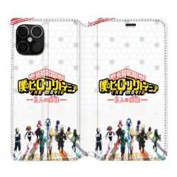 Housse Cuir Portefeuille Pour Iphone 12 / 12 Pro Manga My Hero Academia Blanc