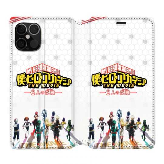 Housse Cuir Portefeuille Pour Iphone 12 / 12 Pro Manga My Hero Academia Blanc