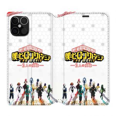 Housse Cuir Portefeuille Pour Iphone 12 / 12 Pro Manga My Hero Academia Blanc