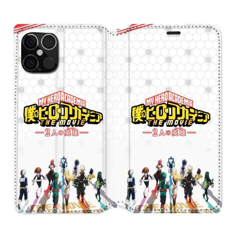 Housse Cuir Portefeuille Pour Iphone 12 / 12 Pro Manga My Hero Academia Blanc