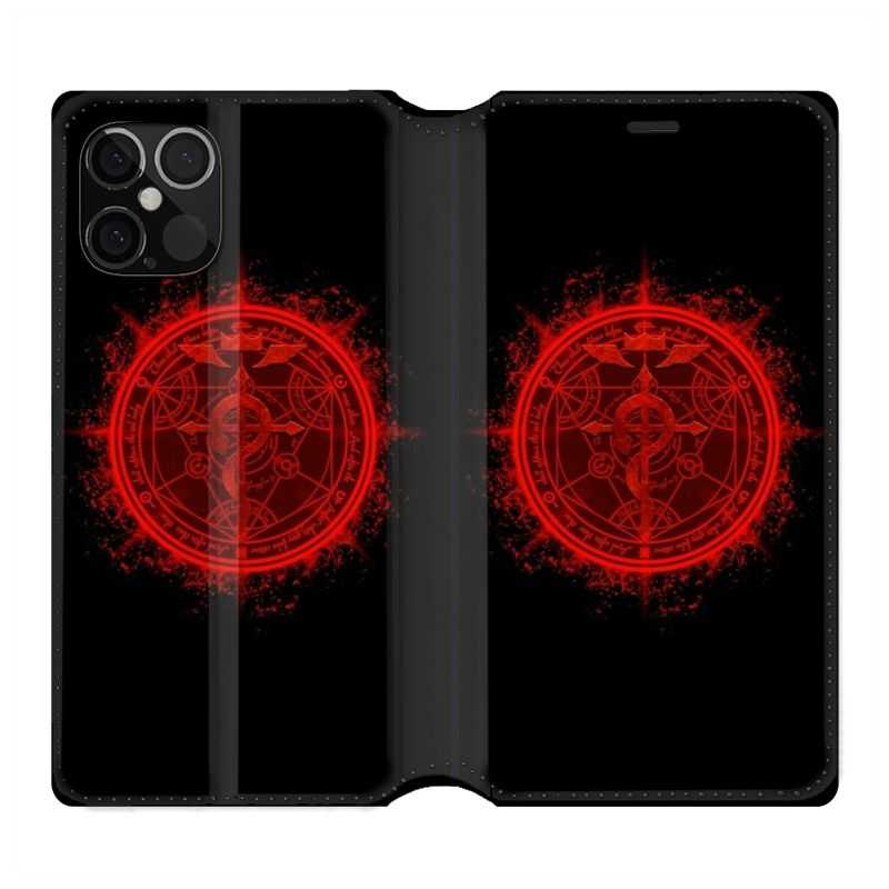 Housse Cuir Portefeuille Pour Iphone 12 / 12 Pro Manga Full Alchemist Logo