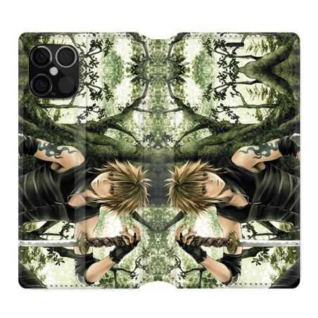 Housse Cuir Portefeuille Pour Iphone 12 / 12 Pro Manga Bois