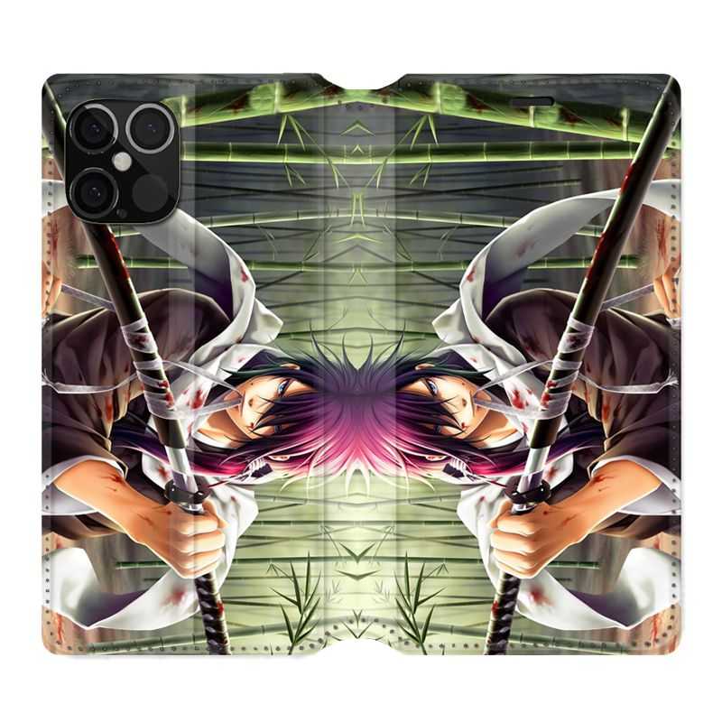 Housse Cuir Portefeuille Pour Iphone 12 / 12 Pro Manga Bambou