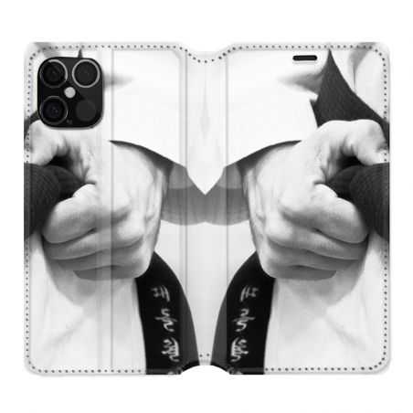Housse Cuir Portefeuille Pour Iphone 12 / 12 Pro Judo Kimono