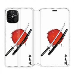 Housse Cuir Portefeuille Pour Iphone 12 / 12 Pro Japon Epée