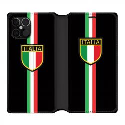 Housse Cuir Portefeuille Pour Iphone 12 / 12 Pro Italie 3 Noir