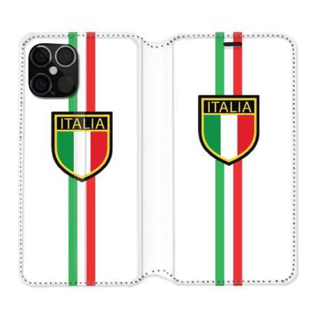 Housse Cuir Portefeuille Pour Iphone 12 / 12 Pro Italie 3 Blanc