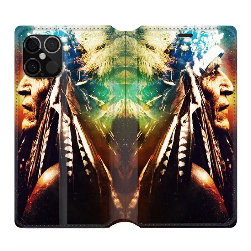 Housse Cuir Portefeuille Pour Iphone 12 / 12 Pro Indien