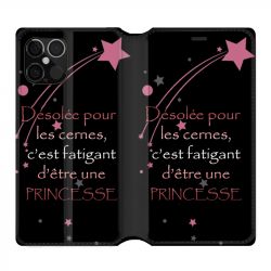 Housse Cuir Portefeuille Pour Iphone 12 / 12 Pro Humour Princesse