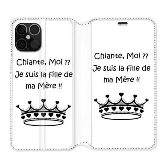 Housse Cuir Portefeuille Pour Iphone 12 / 12 Pro Humour Moi Chiante