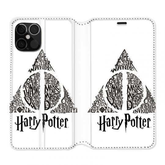 Housse Cuir Portefeuille Pour Iphone 12 / 12 Pro WB License Harry Potter Triangle Blanc