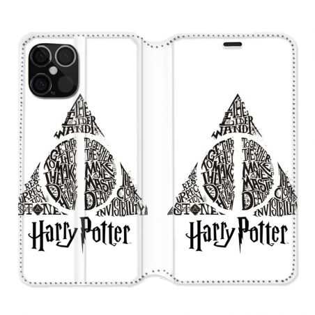 Housse Cuir Portefeuille Pour Iphone 12 / 12 Pro WB License Harry Potter Triangle Blanc