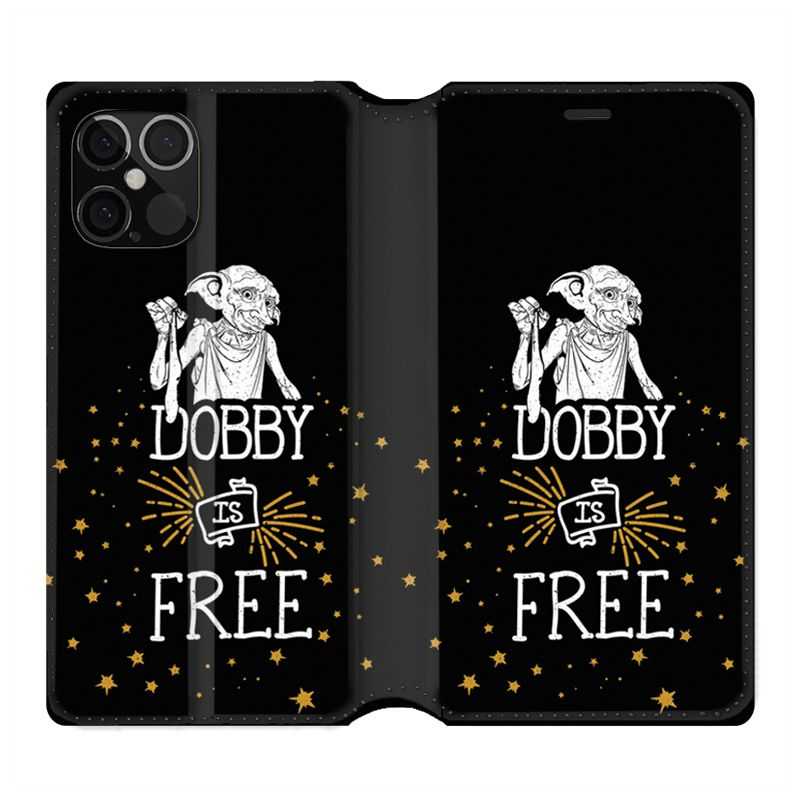 Housse Cuir Portefeuille Pour Iphone 12 / 12 Pro WB License Harry Potter Dobby Free N