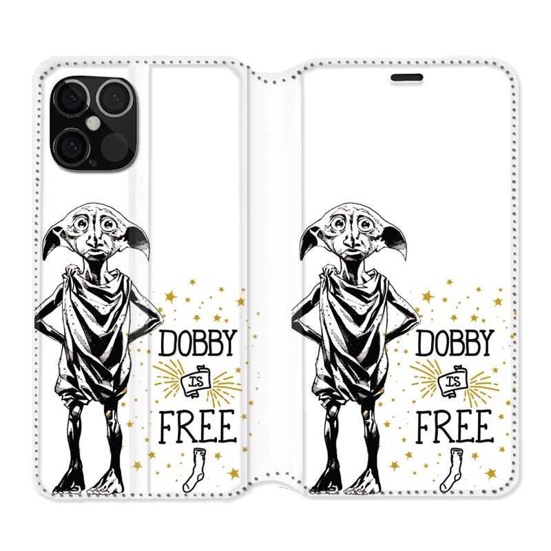 Housse Cuir Portefeuille Pour Iphone 12 / 12 Pro WB License Harry Potter Dobby Free B