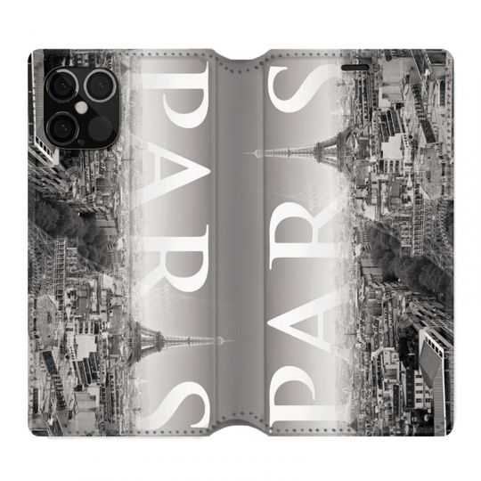 Housse Cuir Portefeuille Pour Iphone 12 / 12 Pro France Paris Vintage