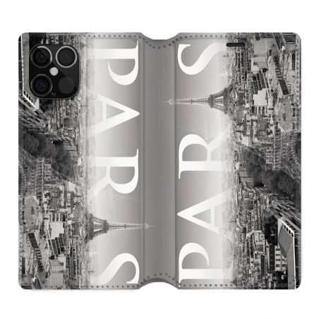 Housse Cuir Portefeuille Pour Iphone 12 / 12 Pro France Paris Vintage