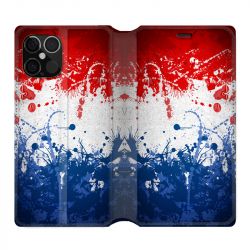 Housse Cuir Portefeuille Pour Iphone 12 / 12 Pro France Eclaboussure