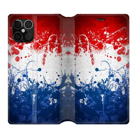 Housse Cuir Portefeuille Pour Iphone 12 / 12 Pro France Eclaboussure