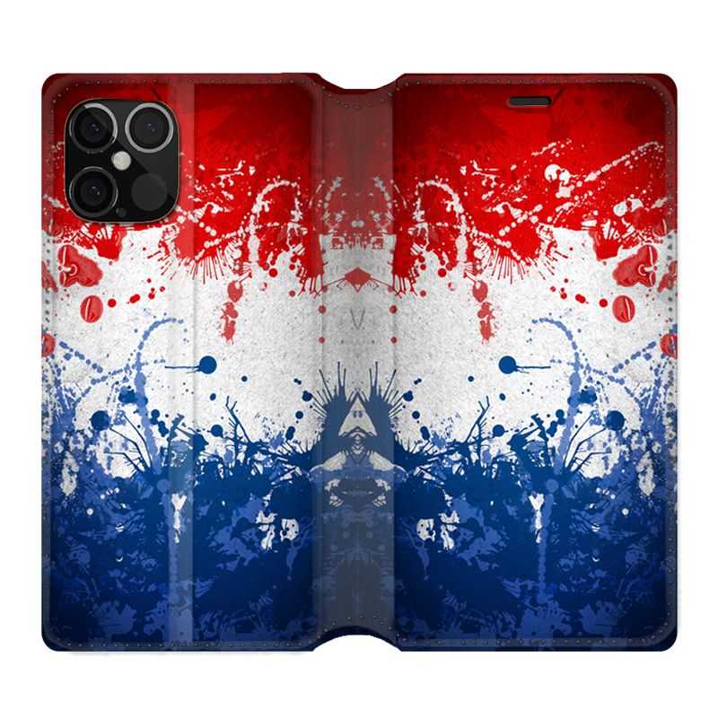 Housse Cuir Portefeuille Pour Iphone 12 / 12 Pro France Eclaboussure