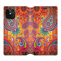 Housse Cuir Portefeuille Pour Iphone 12 / 12 Pro Fleur Psychedelic