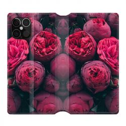 Housse Cuir Portefeuille Pour Iphone 12 / 12 Pro Fleur Pivoine