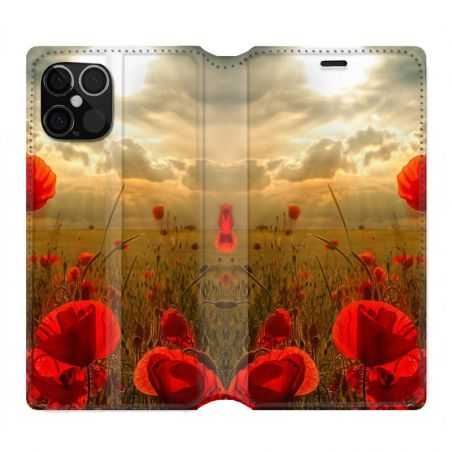Housse Cuir Portefeuille Pour Iphone 12 / 12 Pro Fleur Housse Cuir Portefeuillelicot