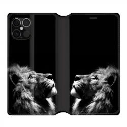 Housse Cuir Portefeuille Pour Iphone 12 / 12 Pro Roi Lion