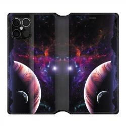 Housse Cuir Portefeuille Pour Iphone 12 / 12 Pro Planete Rouge