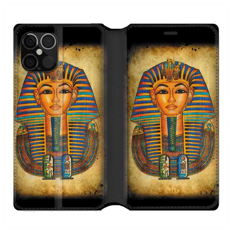 Housse Cuir Portefeuille Pour Iphone 12 / 12 Pro Egypte Pharaon