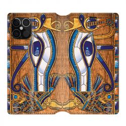 Housse Cuir Portefeuille Pour Iphone 12 / 12 Pro Egypte Papyrus