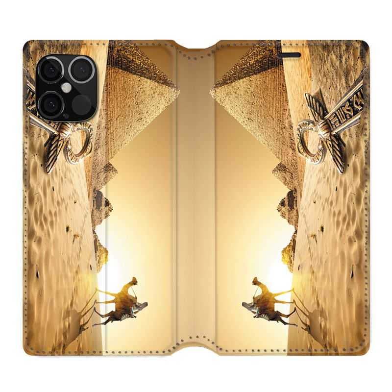 Housse Cuir Portefeuille Pour Iphone 12 / 12 Pro Egypte Chameau