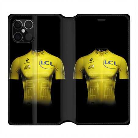 Housse Cuir Portefeuille Pour Iphone 12 / 12 Pro Cyclisme Maillot Jaune