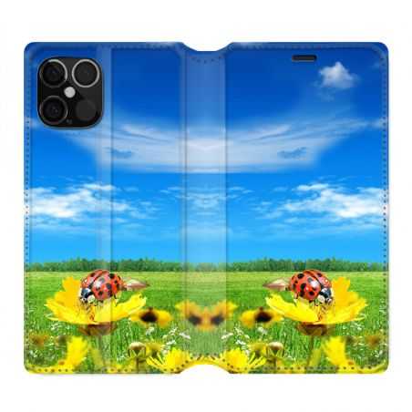 Housse Cuir Portefeuille Pour Iphone 12 / 12 Pro Coccinelle