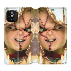 Housse Cuir Portefeuille Pour Iphone 12 / 12 Pro Chucky Blanc