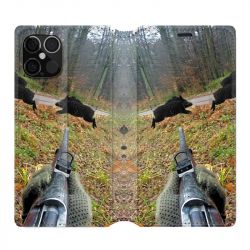 Housse Cuir Portefeuille Pour Iphone 12 / 12 Pro Chasse Vision Tir