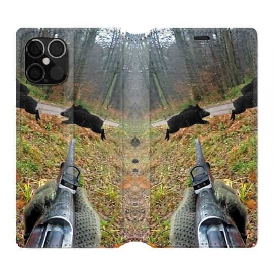 Housse Cuir Portefeuille Pour Iphone 12 / 12 Pro Chasse Vision Tir