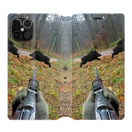 Housse Cuir Portefeuille Pour Iphone 12 / 12 Pro Chasse Vision Tir