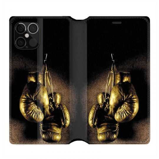 Housse Cuir Portefeuille Pour Iphone 12 / 12 Pro Boxe Gant Vintage
