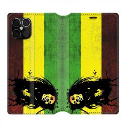 Housse Cuir Portefeuille Pour Iphone 12 / 12 Pro Bob Marley Drapeau