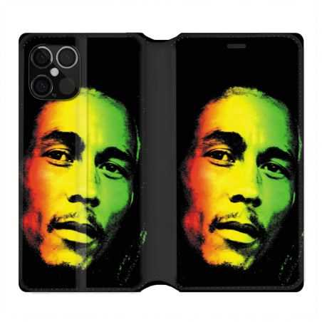 Housse Cuir Portefeuille Pour Iphone 12 / 12 Pro Bob Marley 2