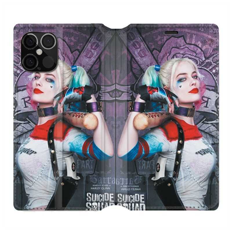 Housse Cuir Portefeuille Pour Iphone 12 / 12 Pro Harley Quinn Batte
