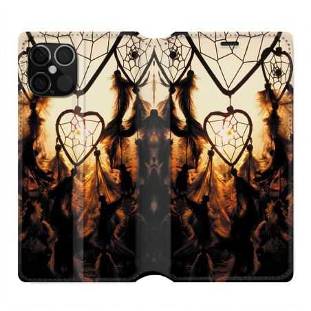 Housse Cuir Portefeuille Pour Iphone 12 / 12 Pro Attrape Reve Noir