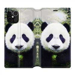 Housse Cuir Portefeuille Pour Iphone 12 / 12 Pro Panda Color