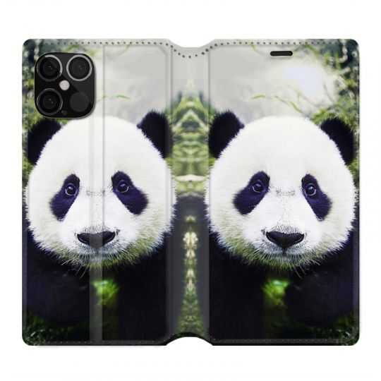 Housse Cuir Portefeuille Pour Iphone 12 / 12 Pro Panda Color