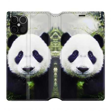 Housse Cuir Portefeuille Pour Iphone 12 / 12 Pro Panda Color