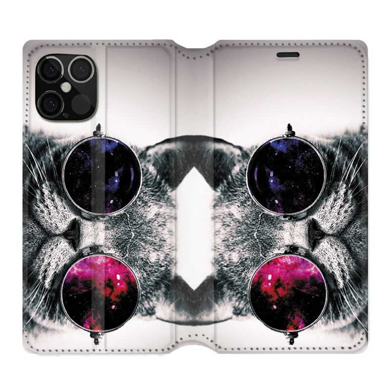 Housse Cuir Portefeuille Pour Iphone 12 / 12 Pro Chat Fashion