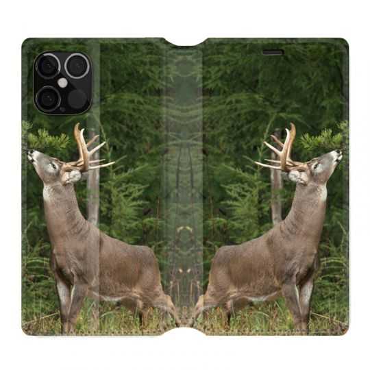 Housse Cuir Portefeuille Pour Iphone 12 / 12 Pro Cerf